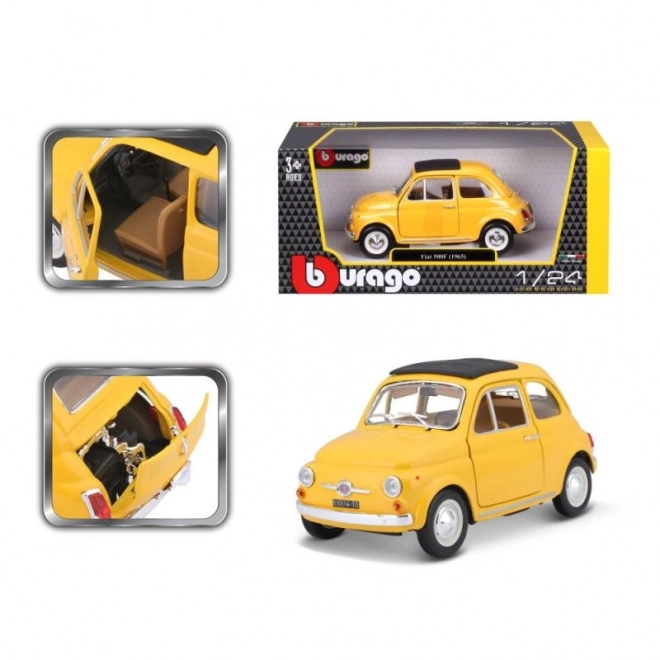 Bburago 1:24 Fiat 500 F 1965 žltá