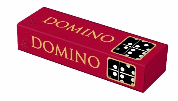 Domino dosková hra drevená 28ks v krabici 15,5x3,5x5cm