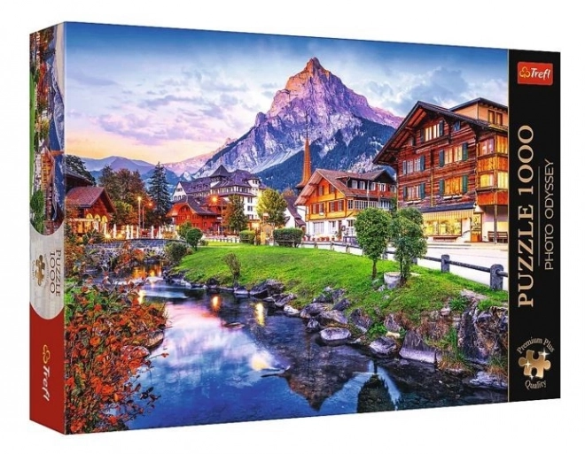 Puzzle 1000 dielikov Premium Plus Quality alpský mestečko, Švajčiarsko