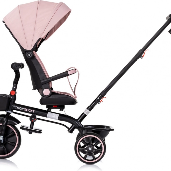 Chipolino trojkolka s prístreškom Max Sport 2v1 ružová