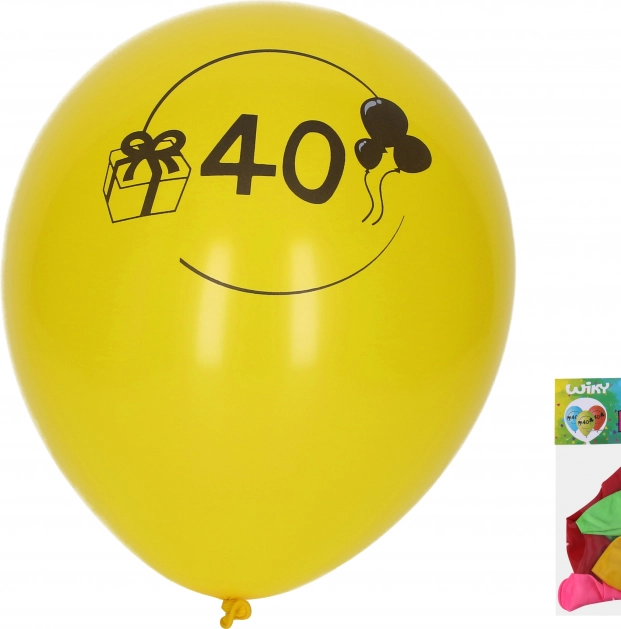 Balóny 30 cm s číslom 40 – sada 5 ks