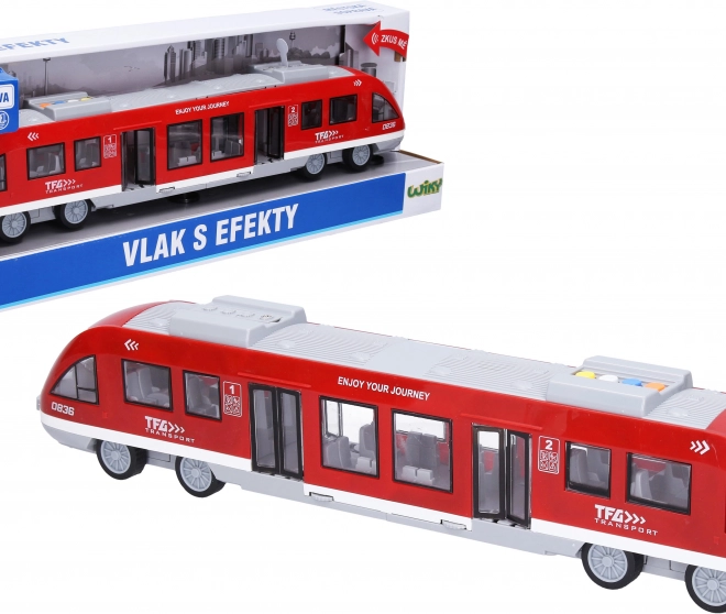 Moderný vláčik s efektmi 44 cm