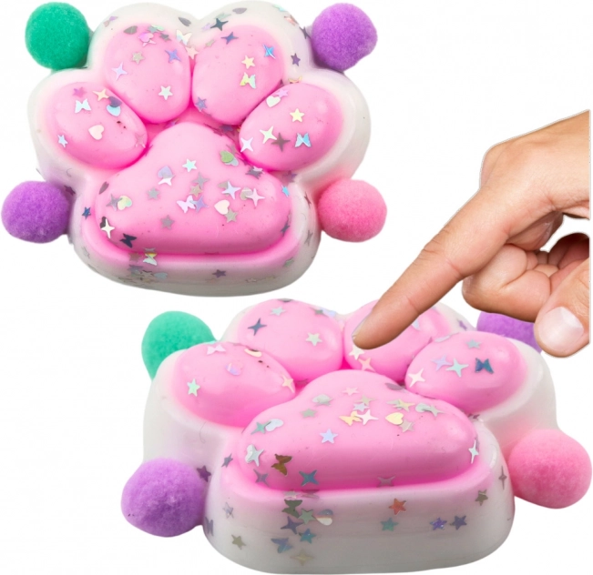 Antistresová hračka mačacia labka Squishy ružová