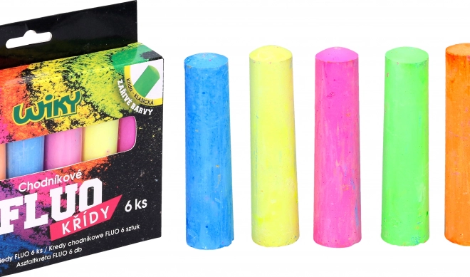 Fluorescenčné chodníkové kriedy 6 ks