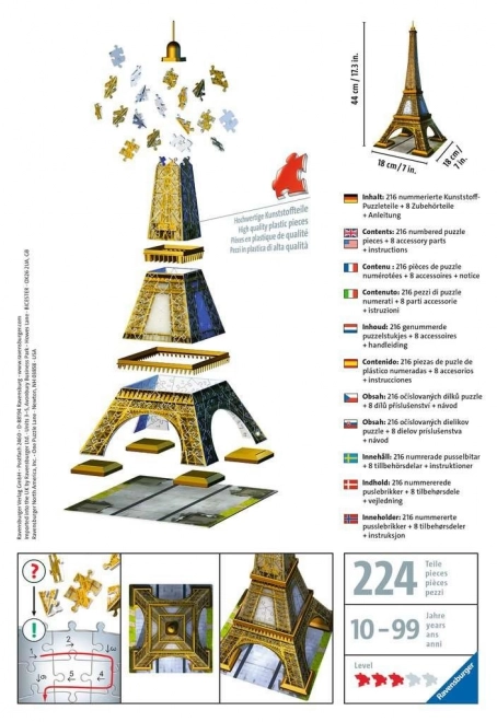 Ravensburger 3D puzzle Eiffelova veža 216 dielikov