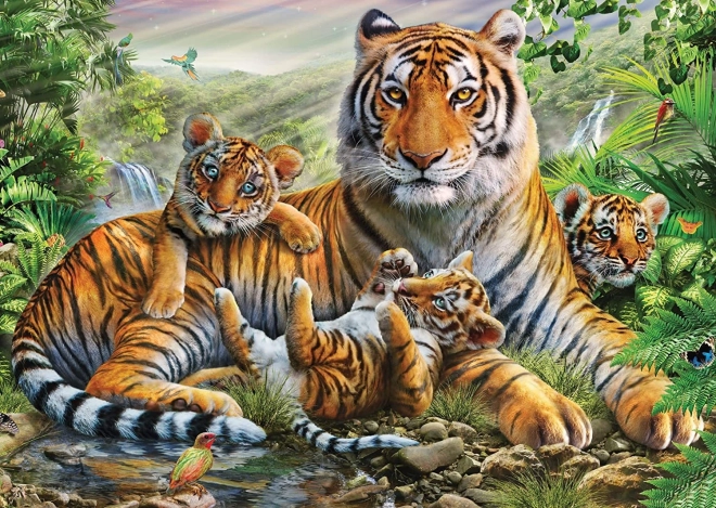 Puzzle Tigre a mláďatá 1000 dielikov