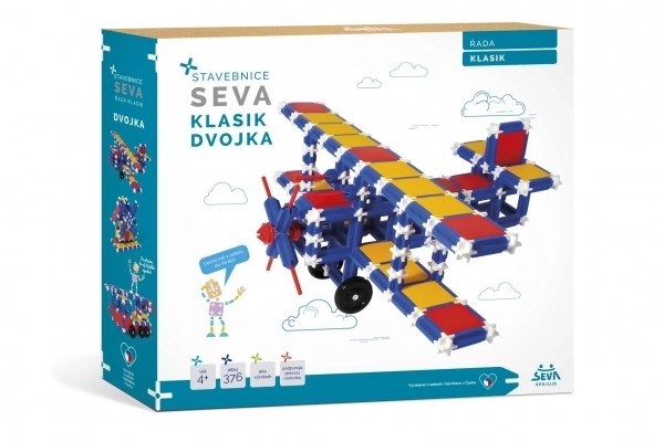 SEVA KLASIK Dvojitá plastová stavebnica 366ks v krabici 36x33,5x5cm