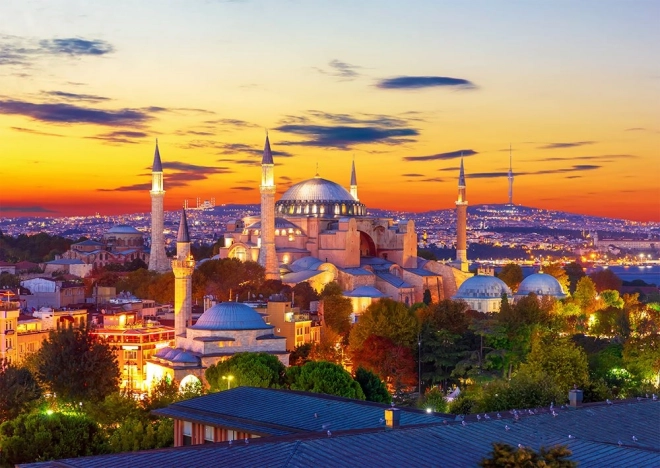 Puzzle ENJOY Hagia Sofia pri západe slnka, Istanbul, 1000 dielikov