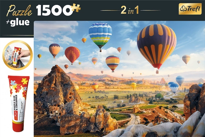 Trefl sada puzzle Tajomná Kapadokia 1500 dielikov s lepidlom