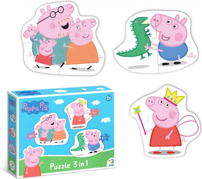 Puzzle Prasiatko Peppa: Rodina 3v1