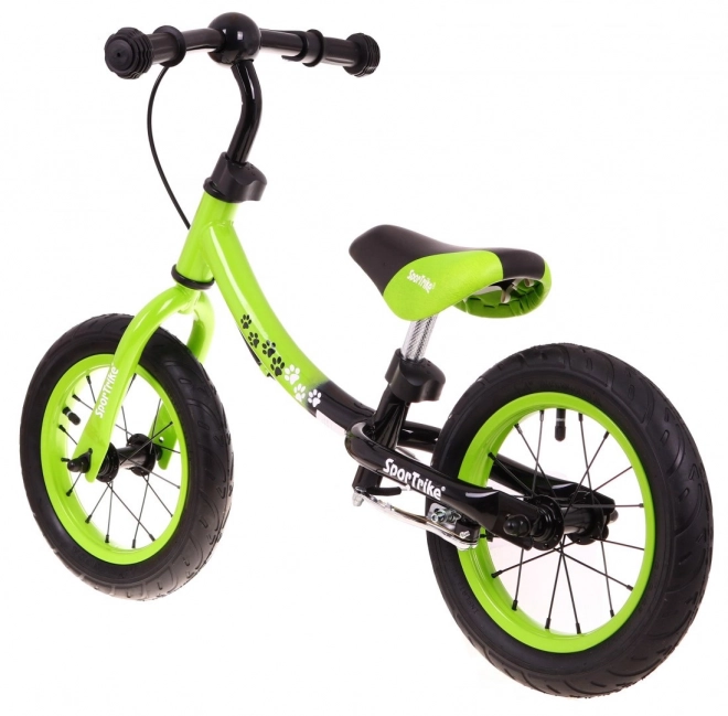 Detský Balančný Bicykel Boomerang SporTrike Zelený s Variabilným Rámom