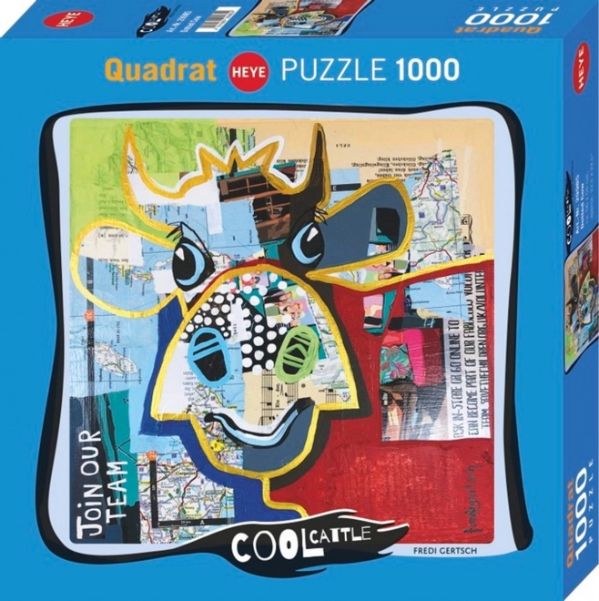 Štvorcové puzzle Bodkovaná krava 1000 dielikov