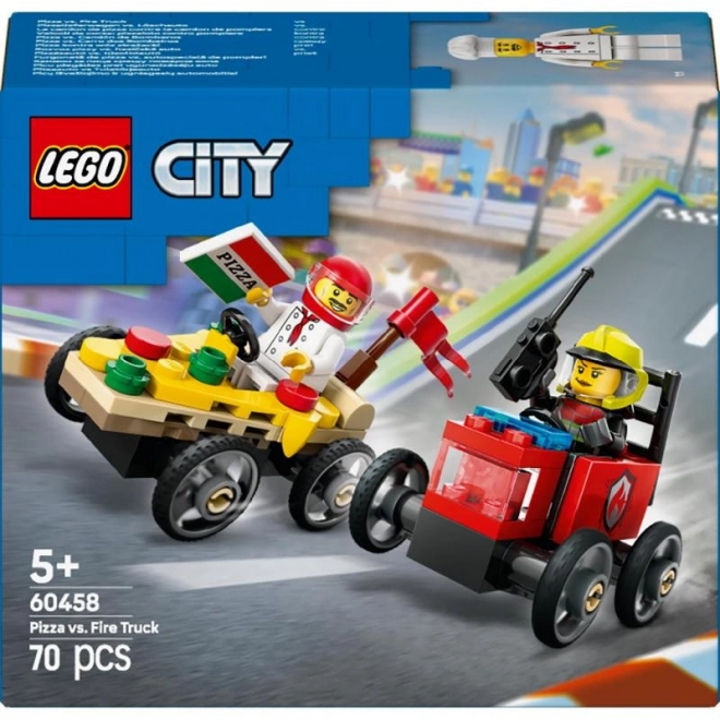 Lego City závodná súprava: Pizza proti hasičskému autu