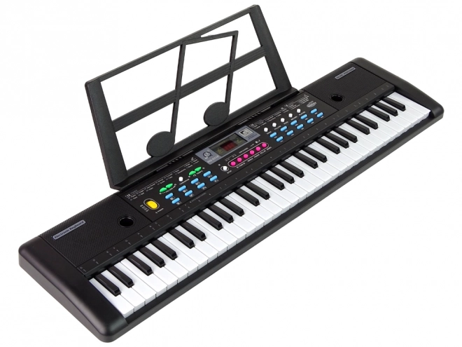 Detký keyboard s mikrofónom a držiakom na noty 61 kláves