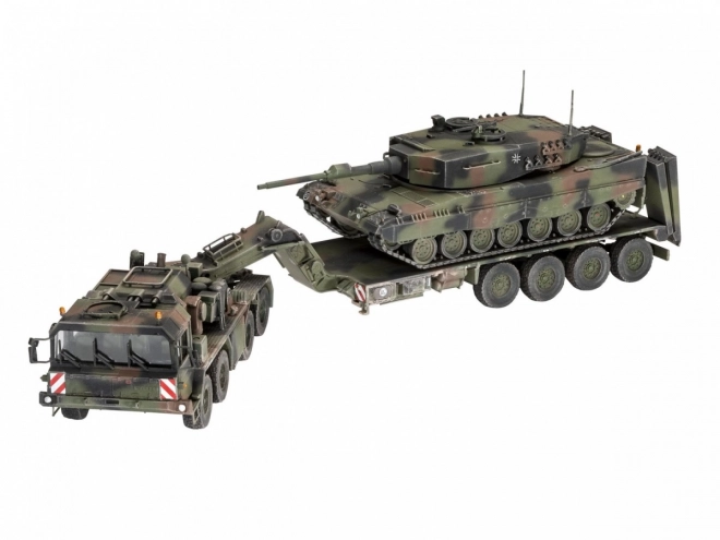 Model nákladného vozidla SLT 50-3 Elefant a tanku Leopard 2A4