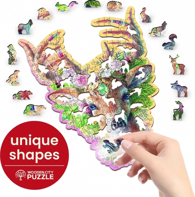 Drevené puzzle Módny jeleň 250 dielikov