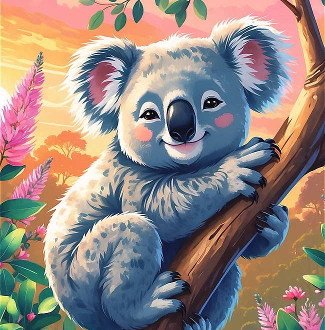Puzzle Treflíci: Koala 54 dielikov