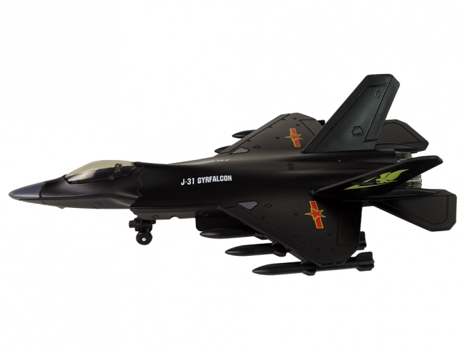 čierny trecí model lietadla 1:72