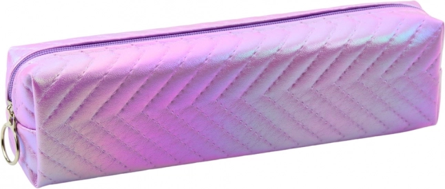 Organizér školské puzdro holografické v jodličkovom vzore fialové 21x6cm