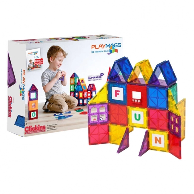 3D magnetické bloky playmags januška 60 dielov