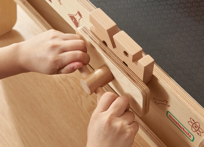 Drevený dielenský stôl XXL Montessori STEM s nástrojmi a príslušenstvom Masterkidz