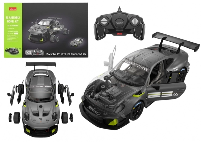 Kreatívne Stavebnice RC Auto Porsche 911 GT2 Sivé