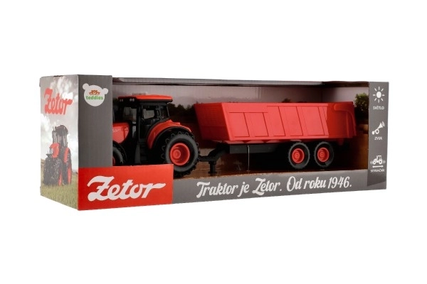 Traktor Zetor s prívesom so svetlom a zvukom