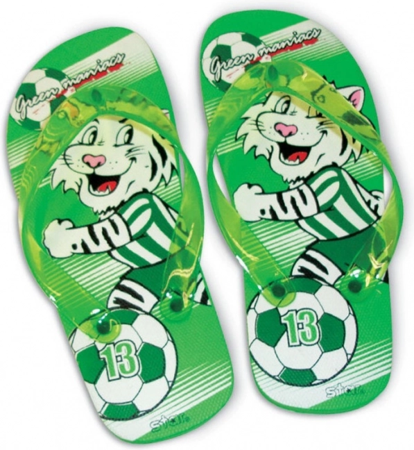 Sandále MaDe s tigrom a futbalovou loptou zelené