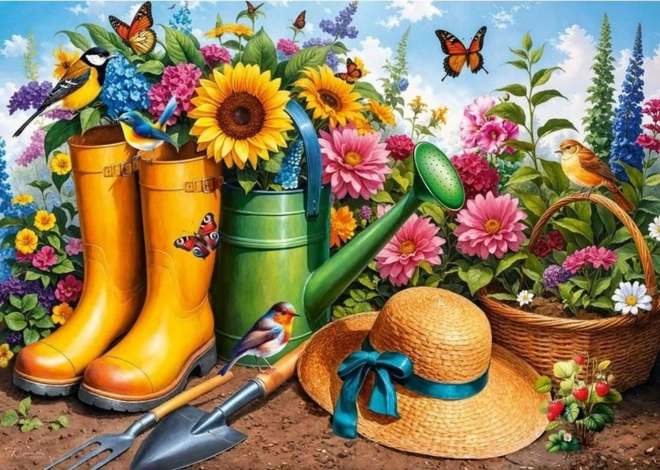 Puzzle Zlaté čižmy v záhrade 1000 dielikov