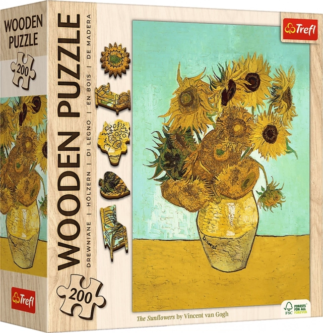 Drevené puzzle Vincent van Gogh - Slnečnice 200 dielikov