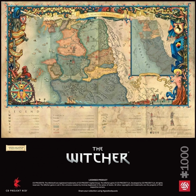 Puzzle Severné kráľovstvá zo hry The Witcher 1000 dielikov