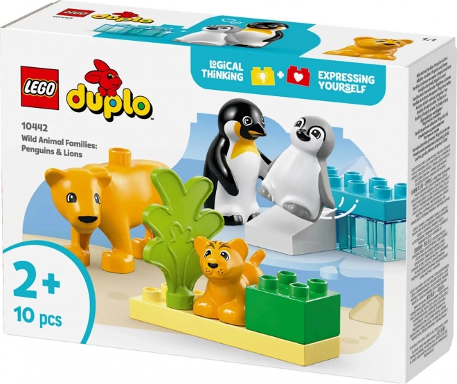 Rodinky divokých zvierat LEGO DUPLO: tučniaky a levy