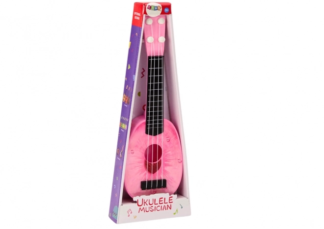 Ukulele pre deti 15 palcov Ružová Gitara Motív Broskyňa