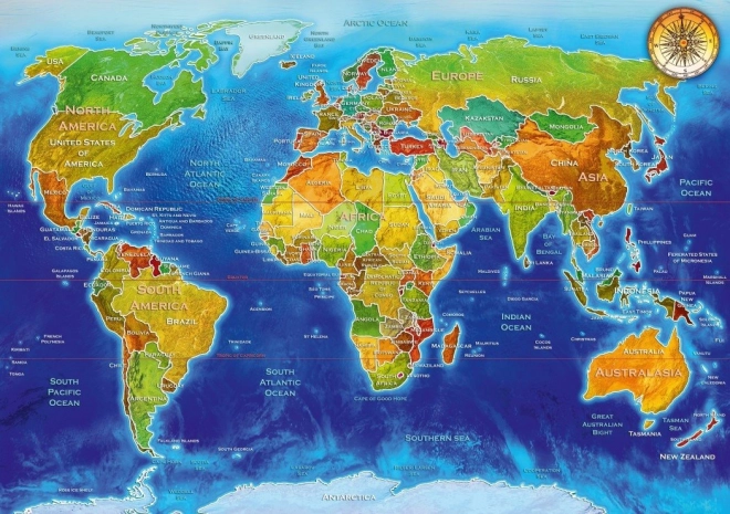 Puzzle Geopolitická mapa sveta 1000 dielikov