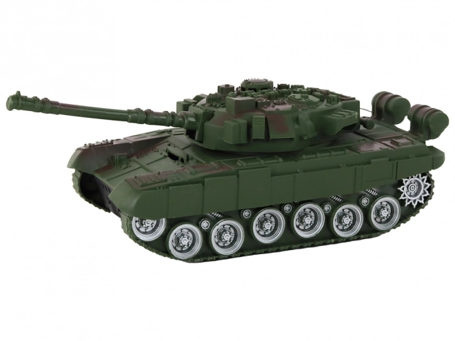 R/C tank s diaľkovým ovládaním, svetlá a zvuk, zelený