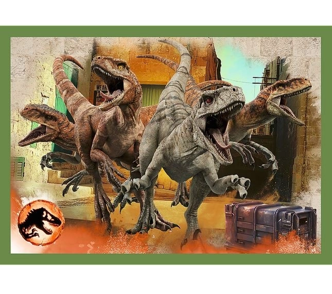 Puzzle 4v1 Nebezpečné dinosaury Jurassic World