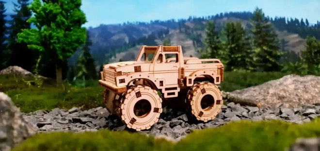 Drevené 3D puzzle Rýchly Monster Truck