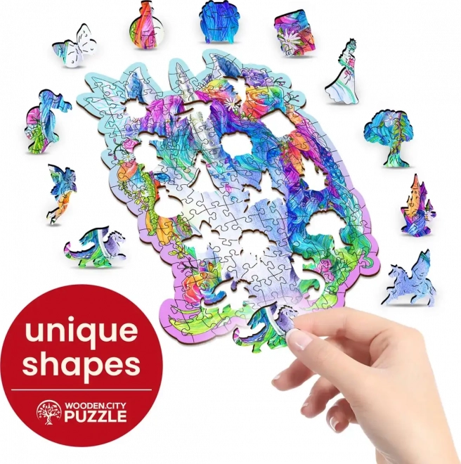 Štýlový Jednorožec Drevené Puzzle