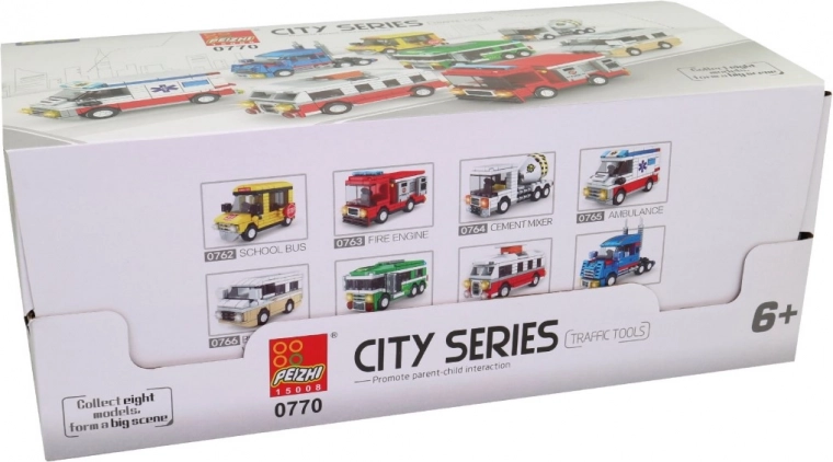 8 modelov mestských vozidiel v jednom balení