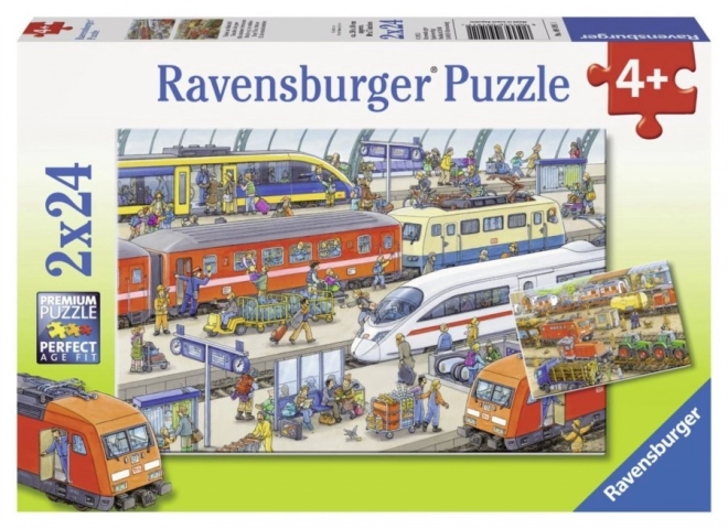 Ravensburger Puzzle Rušná vlaková stanica 2x24 dielikov