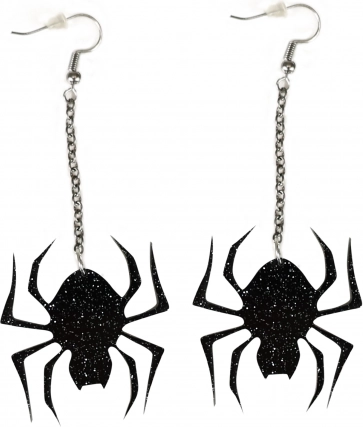 Visiace náušnice s pavúčikom pre Halloween a čarodejnice