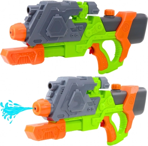 Vodná pištoľ s mechanickým pumpovaním 50 cm – zeleno‑oranžová