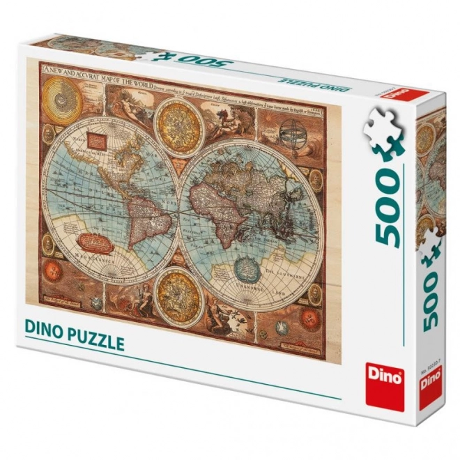 Puzzle mapa sveta 1626, 500 dielikov