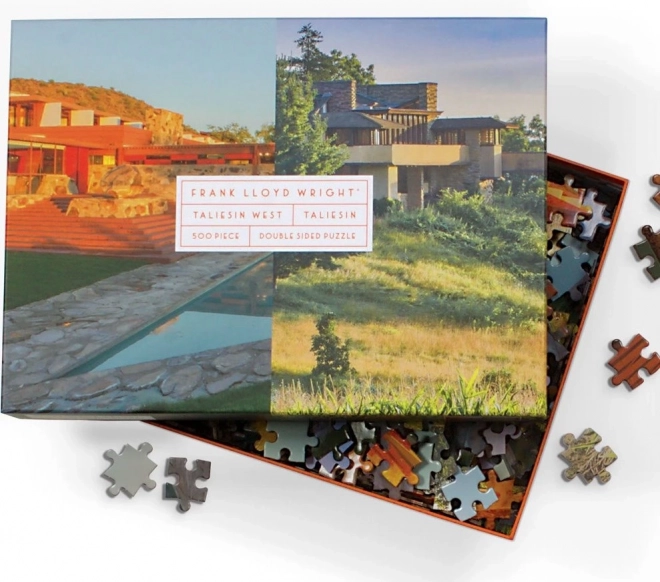 Obojstranné puzzle Frank Lloyd Wright: Taliesin a Taliesin West 500 dielikov