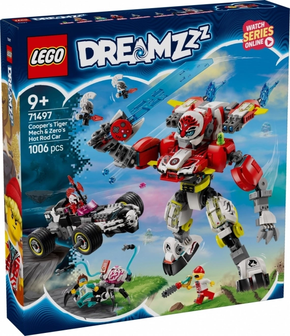 Stavebnica LEGO DREAMZzz Tygrí mech Coopera a hot rod Zero