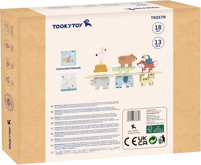 Drevené kocky zvieratká Montessori 9 ks od Tooky Toy