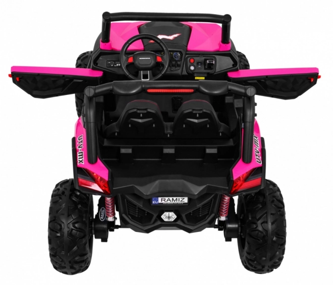 Detský kočík SuperStar ružový + pohon 4x4 + diaľkové ovládanie + batožinový priestor + MP3 LED + zámok dverí