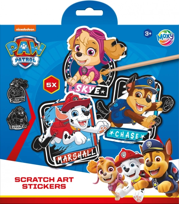 Kreatívna sada vyškriabavacích nálepiek Paw Patrol
