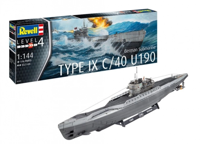 Plastikový model nemeckej ponorky Typ IX C/40 1/144