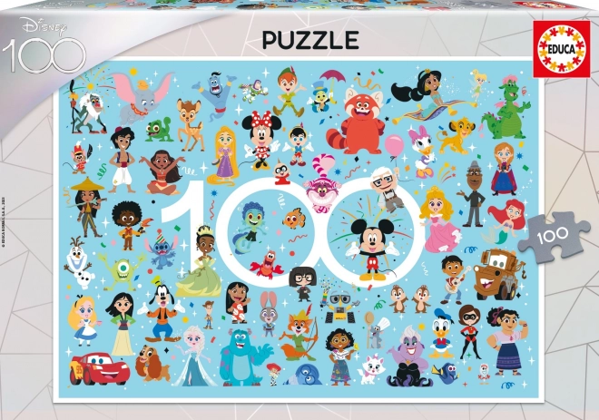 Educa Puzzle Disney 100. výročie - postavy 100 dielikov